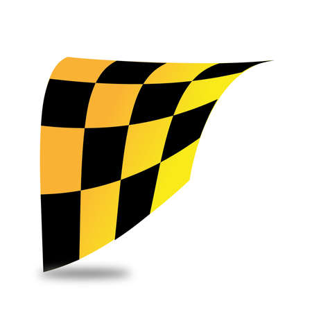 Yellow-black rectangles motor sport flag movingのイラスト素材