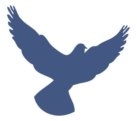 The silhouetteof the flying pigeonのイラスト素材