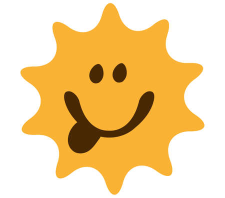 Smiling sun. Licking up with taste.のイラスト素材