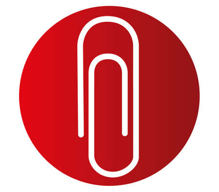 White paperclip on red dotのイラスト素材