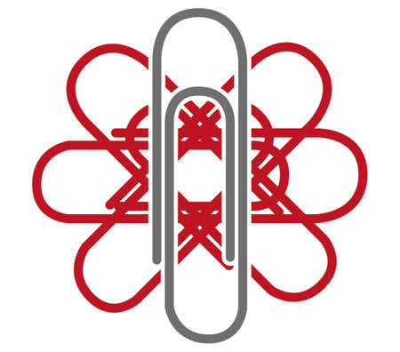 Set of paperclips in flower's shapeのイラスト素材