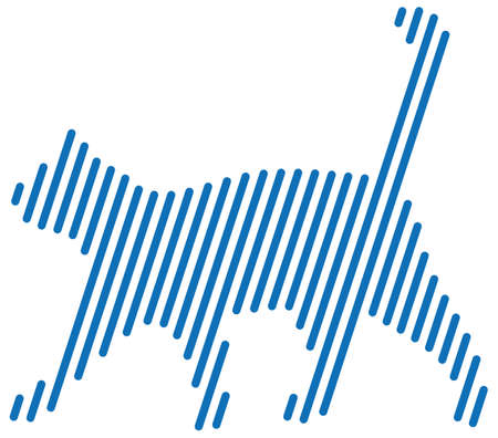 Blue linear pattern cat's silhouetteのイラスト素材