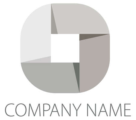 A logo that looks like paper tape folded in the shape of almost circleのイラスト素材