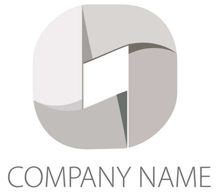 A logo that looks like paper tape folded in the shape of a rounded square.のイラスト素材