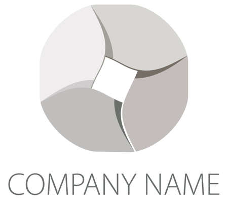 A logo that looks like paper tape folded in the shape of a circle.のイラスト素材