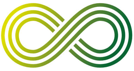The sign of infinity in greens. Mobius loop.のイラスト素材