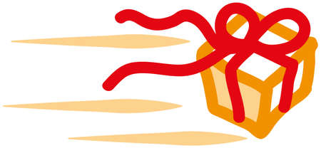 A rushing gift, a package tied with a ribbonのイラスト素材