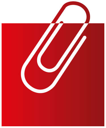 A paper clip on a red sheetのイラスト素材