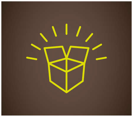 Shining gift; open box on brown background