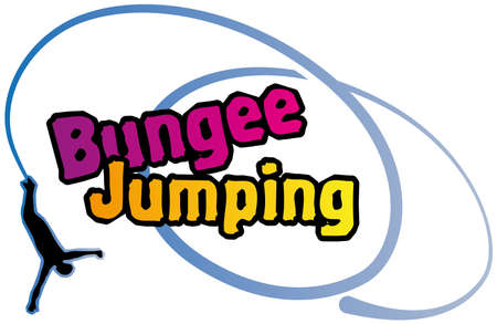 Bungee jumping colorful logo with a silhouette of a manのイラスト素材