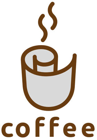 Hot cup. Minimalistic coffee shop logo.のイラスト素材