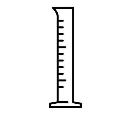laboratory vessel, glass measuring beaker with scaleのイラスト素材
