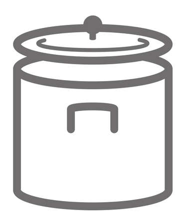 Minimalist drawing of a large pot with a lidのイラスト素材