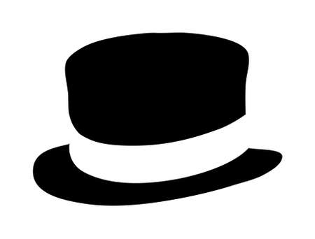 Black cylinder silhouette with white band around itのイラスト素材