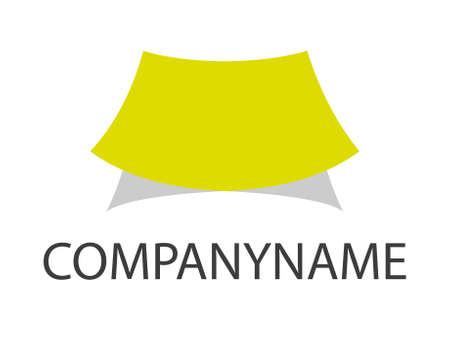 Green rectangle throwing shadow on convex surfaceのイラスト素材