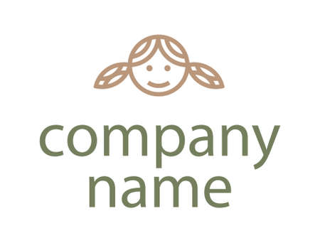 Logo made of smiling head of dollyのイラスト素材