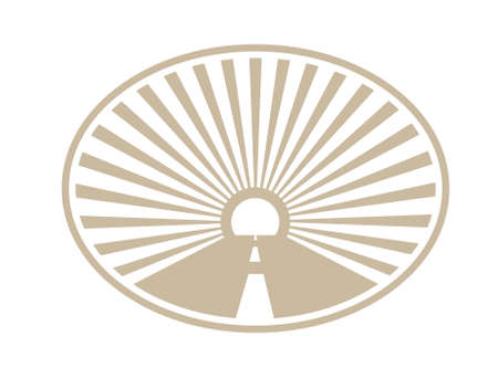 Ellipse with the road towards the sun inside.のイラスト素材