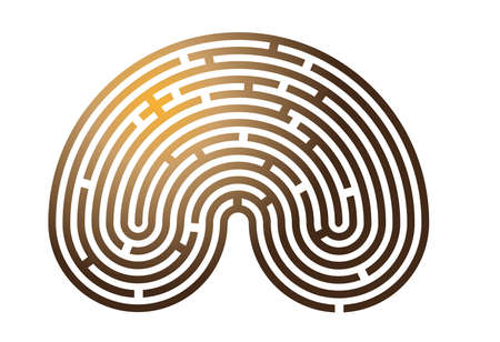 A golden brain in the shape of a maze