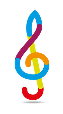 Colorful treble clef. Joy and music.のイラスト素材