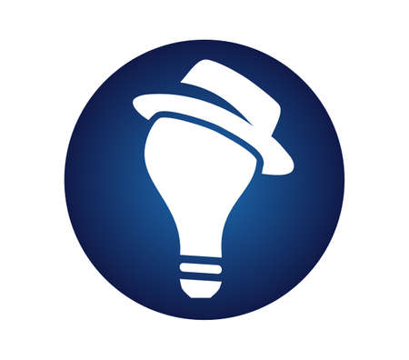 Old style light bulb wearing a hatのイラスト素材