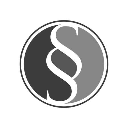 A sign representing a paragraph symbol. Law court lawyer.のイラスト素材