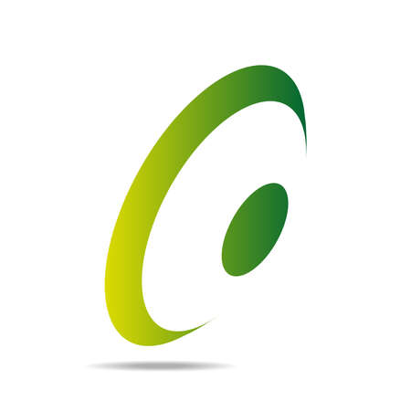 Round shield with green and white rings.のイラスト素材