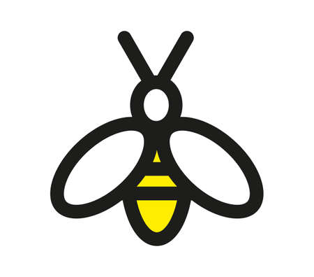 Stylized modern drawing of a yellow wasp or beeのイラスト素材