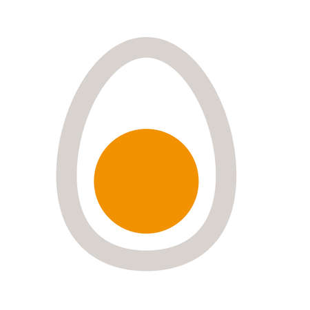 A sign showing a chicken egg vertically cut.のイラスト素材