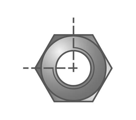 Steel cap viewed from above. Like technical drawing.のイラスト素材