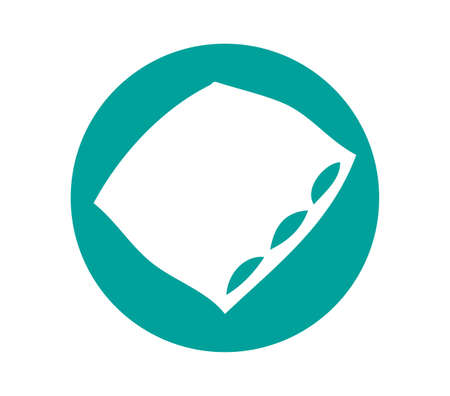 White pillow in a green ring.のイラスト素材