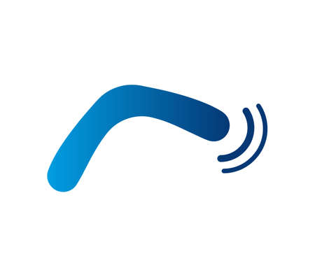 Blue boomerang radiating moving movingのイラスト素材