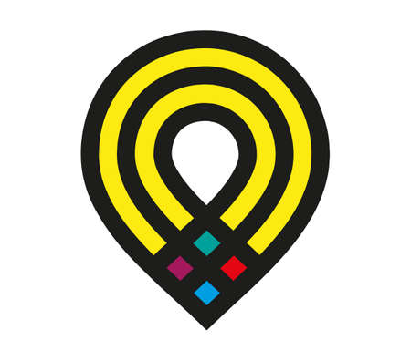 A colorful pencil curled into a circleのイラスト素材