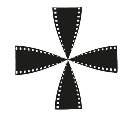 Film strips twisted and crossed. Art filmのイラスト素材
