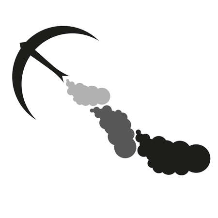 Swallow flying through polluted airのイラスト素材