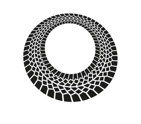 Tire track arranged in a circleのイラスト素材
