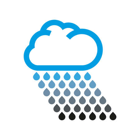 Blue stylized cloud with dirty blue black rainのイラスト素材