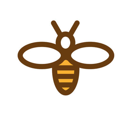 Stylized modern drawing of a yellow wasp or beeのイラスト素材