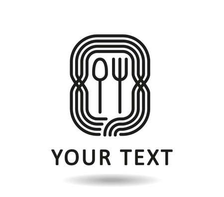 Italian pasta restaurant or bar logoのイラスト素材