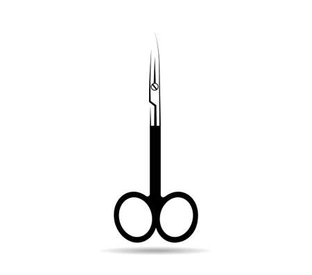 Surgical scissors closed. In blackのイラスト素材