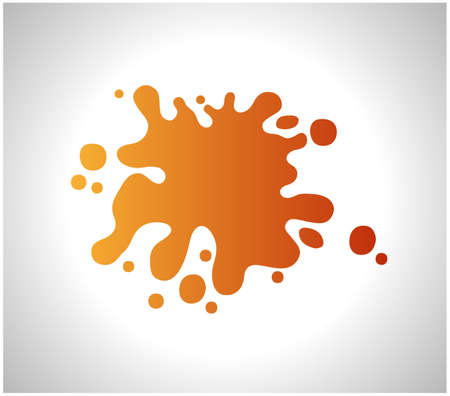 An orange splash, Stain with dropletsのイラスト素材