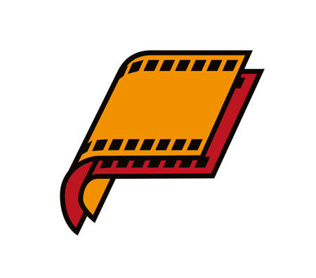 Colorful film reel. Two layers with a roll upのイラスト素材