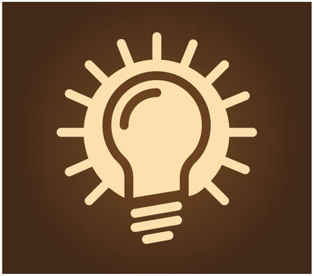 Old fashion light bulb with a sun in backgroundのイラスト素材