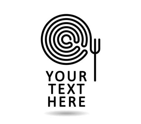 Italian pasta restaurant or bar logoのイラスト素材