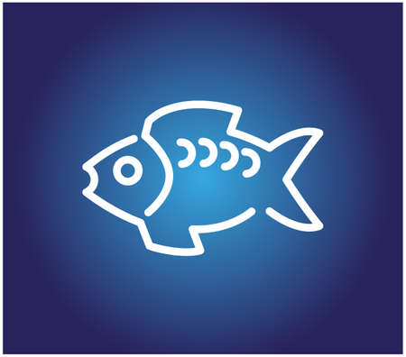 Stylized fish drawing linear  symbol