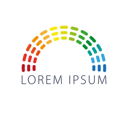 A colorful rainbow made of broken linesのイラスト素材