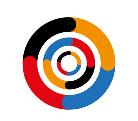 Concentric colored circles. Target sign or colorful lifebuoyのイラスト素材