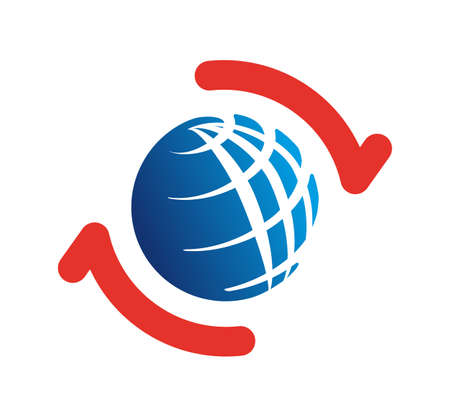 Rotating globe. The globe with parallels and meridiansのイラスト素材