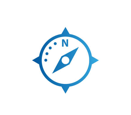 Compass sign. Logo in the form of a simplified compassのイラスト素材