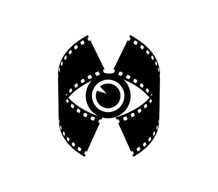 Human eye made of film reelのイラスト素材