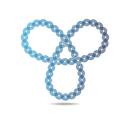Mobius loop with three elements made with a pattern reminiscent of ancient Greek motifsのイラスト素材